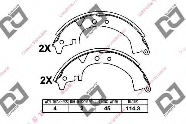 Комплект тормозных колодок DJ PARTS BS1188