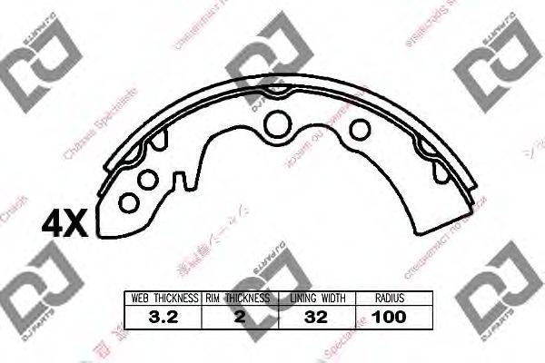 Комплект тормозных колодок DJ PARTS BS1251