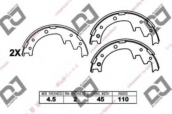 Комплект тормозных колодок DJ PARTS BS1345