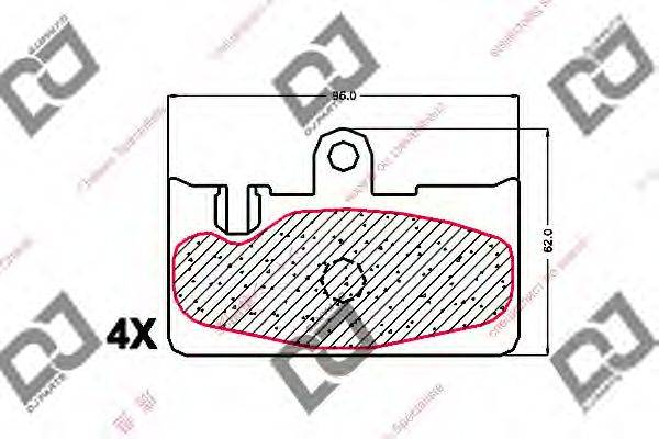 Комплект тормозных колодок, дисковый тормоз DJ PARTS BP1602