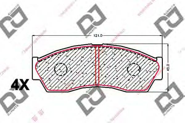 Комплект тормозных колодок, дисковый тормоз DJ PARTS BP2022