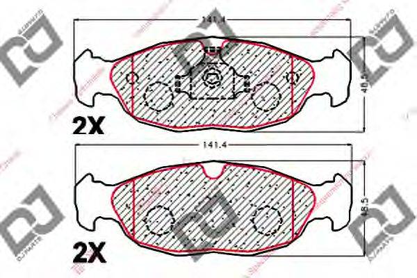 Комплект тормозных колодок, дисковый тормоз DJ PARTS BP2023