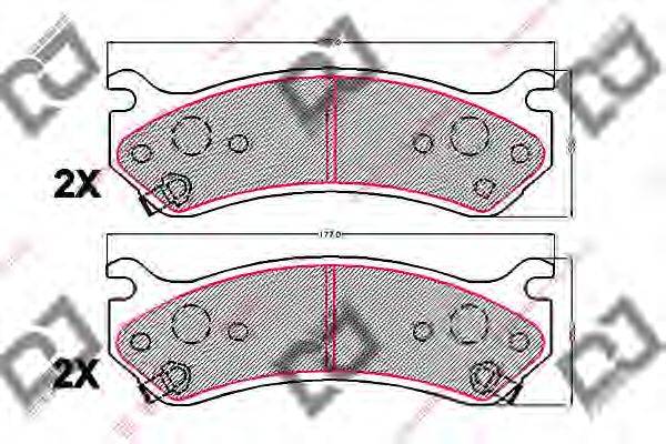 Комплект тормозных колодок, дисковый тормоз DJ PARTS BP2038