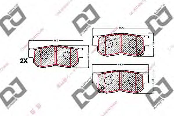 Комплект тормозных колодок, дисковый тормоз DJ PARTS BP1622