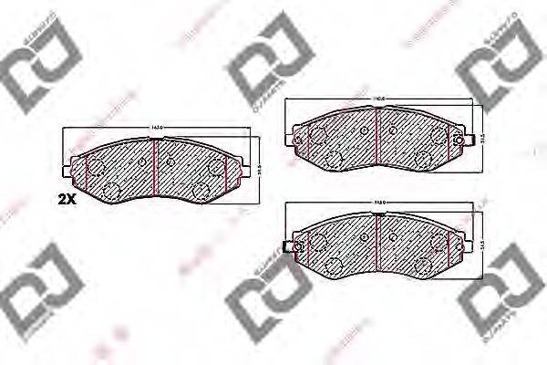 Комплект тормозных колодок, дисковый тормоз DJ PARTS BP1623