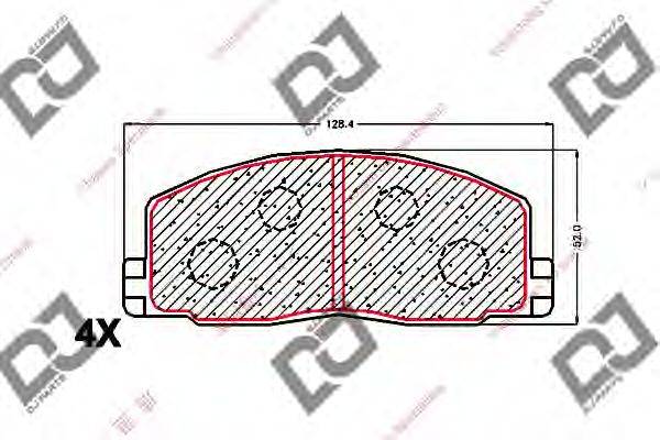 Комплект тормозных колодок, дисковый тормоз DJ PARTS BP1629