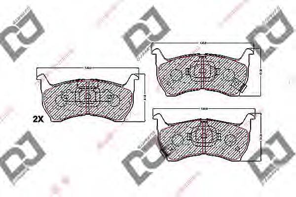 Комплект тормозных колодок, дисковый тормоз DJ PARTS BP1662