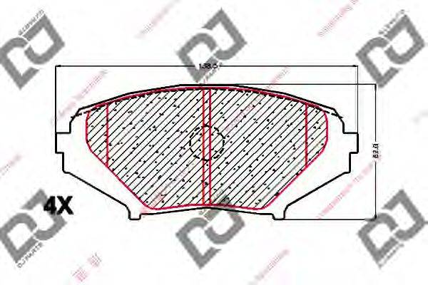 Комплект тормозных колодок, дисковый тормоз DJ PARTS BP1681