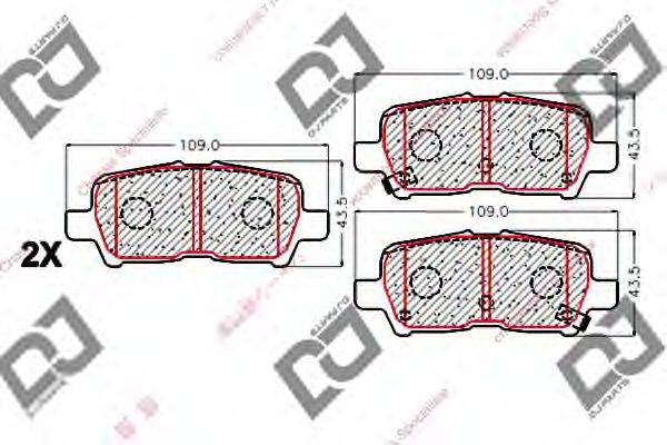 Комплект тормозных колодок, дисковый тормоз DJ PARTS BP2064