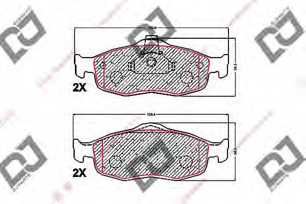 Комплект тормозных колодок, дисковый тормоз DJ PARTS BP1702