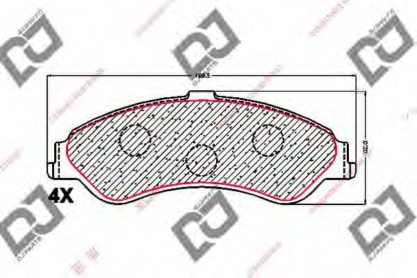 Комплект тормозных колодок, дисковый тормоз DJ PARTS BP1704