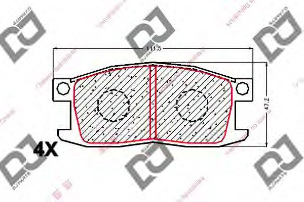 Комплект тормозных колодок, дисковый тормоз DJ PARTS BP1735