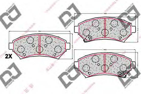 Комплект тормозных колодок, дисковый тормоз DJ PARTS BP2028