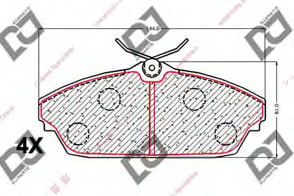 Комплект тормозных колодок, дисковый тормоз DJ PARTS BP2031