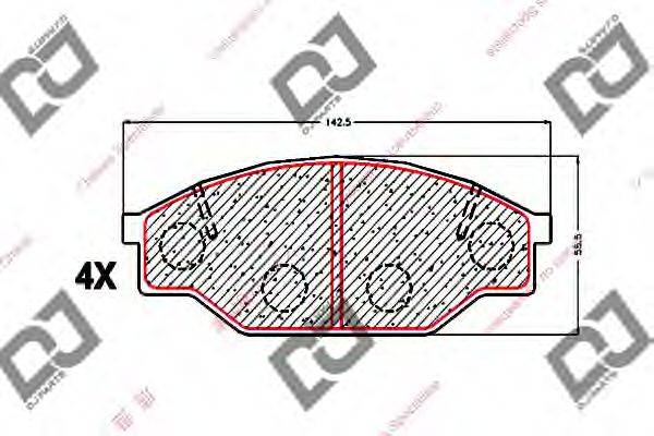 Комплект тормозных колодок, дисковый тормоз DJ PARTS BP1551