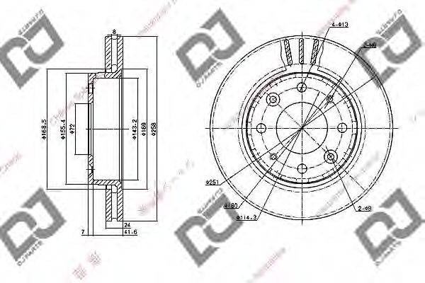 Тормозной диск DJ PARTS BD1083