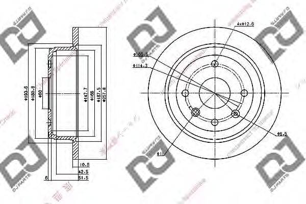 Тормозной диск DJ PARTS BD1088