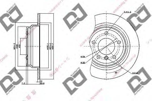 Тормозной диск DJ PARTS BD1165