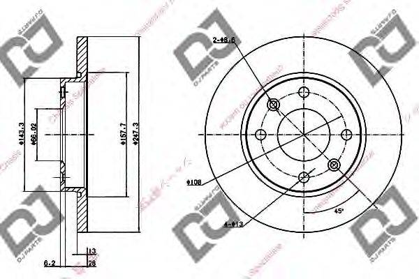 Тормозной диск DJ PARTS BD1185