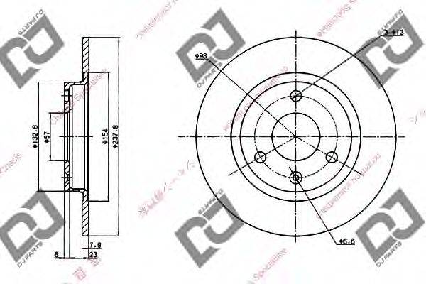 Тормозной диск DJ PARTS BD1187