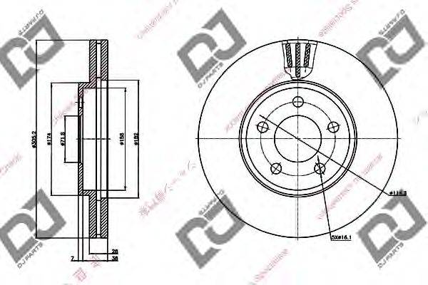 Тормозной диск DJ PARTS BD1215