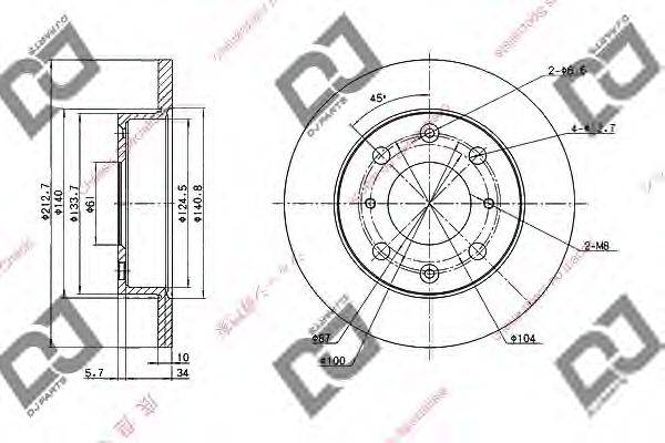 Тормозной диск DJ PARTS BD1942