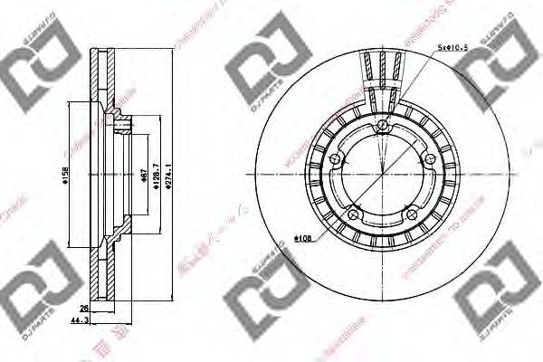 Тормозной диск DJ PARTS BD1256