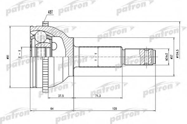 Шарнирный комплект, приводной вал PATRON PCV4413