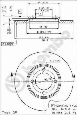 Тормозной диск BREMBO 08.1643.10