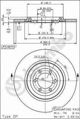 Тормозной диск BREMBO 08.3210.10