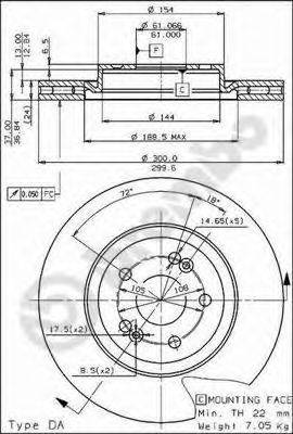 Тормозной диск BREMBO 09.5054.10