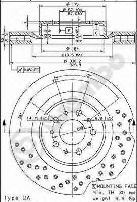 Тормозной диск BREMBO 09.6802.20