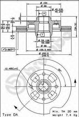 Тормозной диск BREMBO 09.6906.10