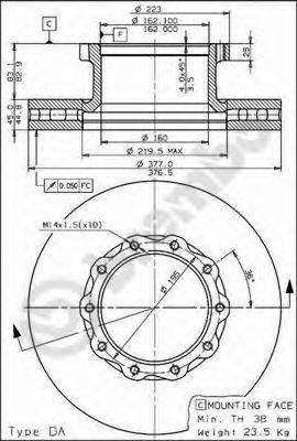 Тормозной диск BREMBO 09.7771.10