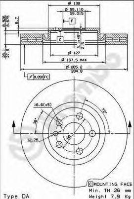 Тормозной диск BREMBO 09.8003.10