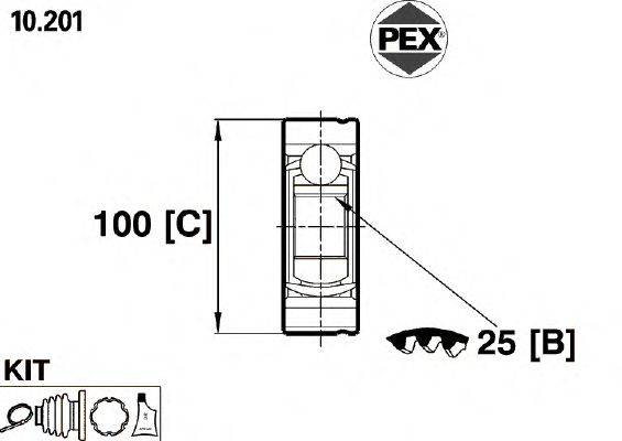 Шарнир, приводной вал PEX 10.201