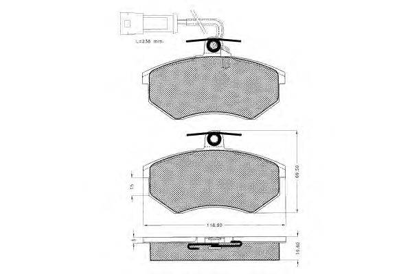 Комплект тормозных колодок, дисковый тормоз PEX 20901