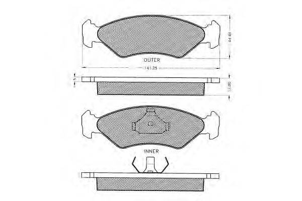 Комплект тормозных колодок, дисковый тормоз PEX 7234