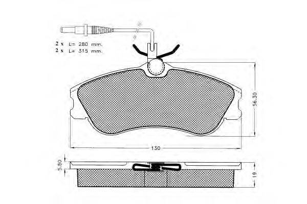 Комплект тормозных колодок, дисковый тормоз PEX 7.441