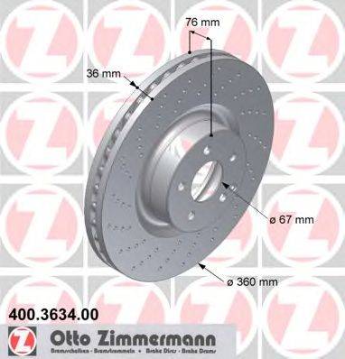 Тормозной диск ZIMMERMANN 400.3634.00