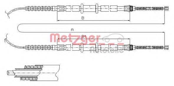 Трос, стояночная тормозная система METZGER 12613