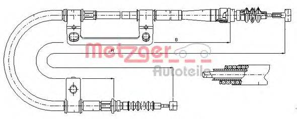 Трос, стояночная тормозная система METZGER 170578