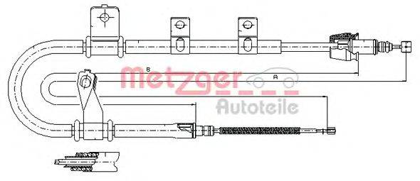 Трос, стояночная тормозная система METZGER 17.2561
