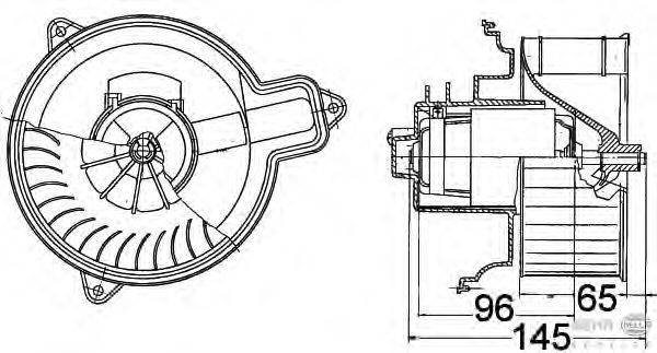 Вентилятор салона BEHR HELLA SERVICE 8EW 009 158-101