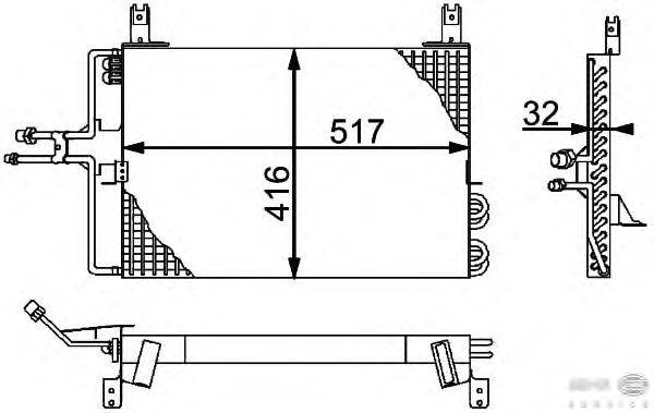 Конденсатор, кондиционер BEHR HELLA SERVICE 8FC 351 301-491