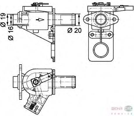 Регулирующий клапан охлаждающей жидкости BEHR HELLA SERVICE 9XL 351 328-181