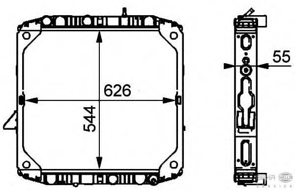 Радиатор, охлаждение двигателя BEHR HELLA SERVICE 8MK 376 710-171