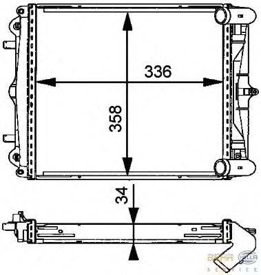 Радиатор, охлаждение двигателя BEHR HELLA SERVICE 8MK 376 713-791