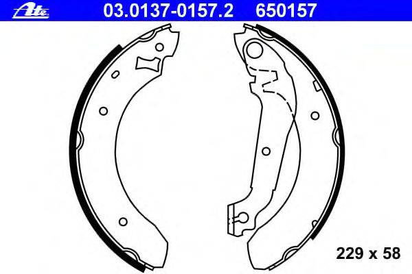 Комплект тормозных колодок ATE 03.0137-0157.2