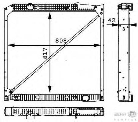 Радиатор, охлаждение двигателя BEHR HELLA SERVICE 8MK 376 721-451